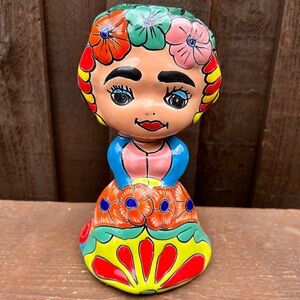 Colorful Talavera Frida Kahlo Planter.